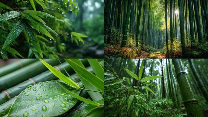 雨后竹林竹林竹叶