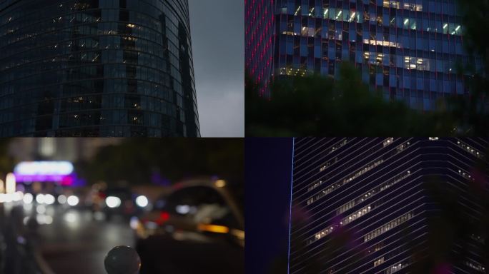 办公楼夜景加班奋斗工作