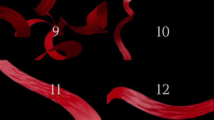 【原创】20款4K红色丝绸飘带透明素材包