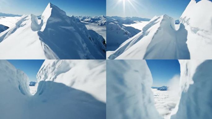 雪山航拍壮丽风光