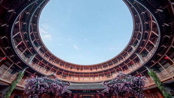 成都土楼建筑洛带古镇航拍