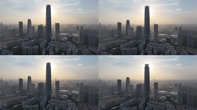 现代化城市建筑群鸟瞰