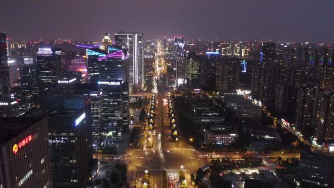 成都城市地标建筑夜景航拍2