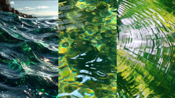 竖版绿色水波纹合集
