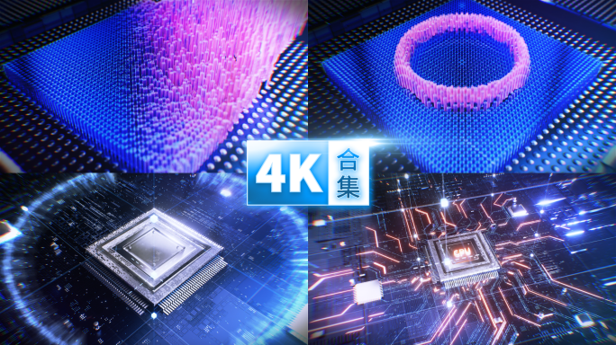 4k质感高科技芯片电路板未来感展示