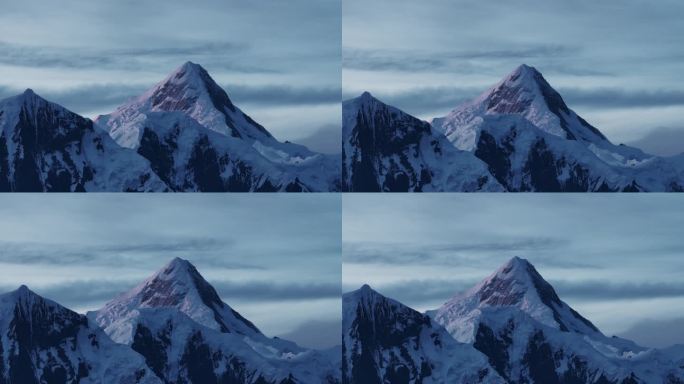 4K云雾缭绕的雪山日出 贡嘎群峰