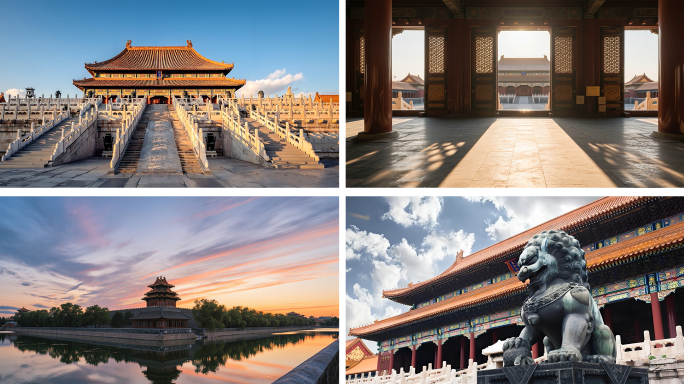 中国风故宫古建筑光影延时