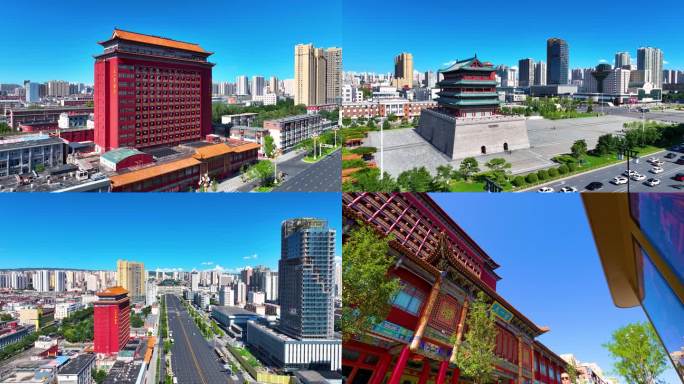 城市地标建筑风光 山西太原天一宫