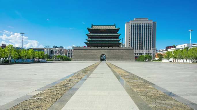 太原鼓楼城市风光 五一广场