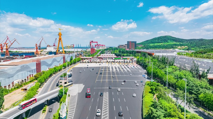 航拍延时-25.07青岛胶州湾隧道