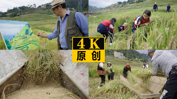 学生户外劳动体验丰收的喜悦