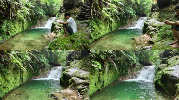 贺州白水带山间清泉瀑布美景