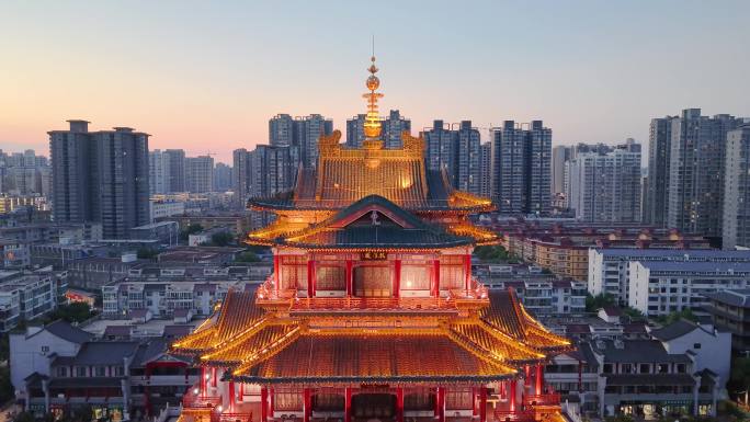 4K 咸阳泾渭楼 航拍