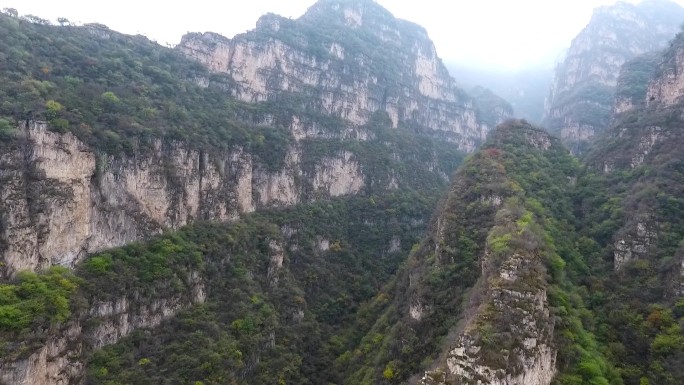 航拍北京市房山区十渡镇十渡风景名胜区
