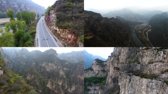 航拍北京市房山区十渡镇十渡风景名胜区