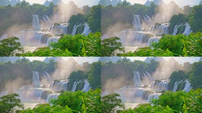 德天瀑布，崇左，广西，中国，亚洲。喀斯特地貌。