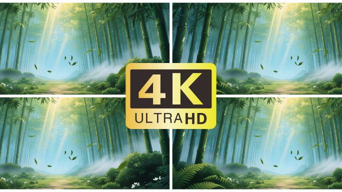 【4K宽屏竹林舞台背景】竹林梦幻光影唯美