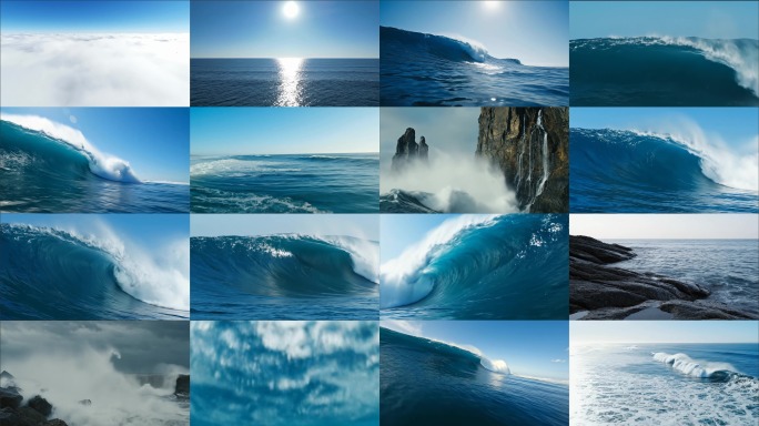【海浪合集】拍打礁石 波涛汹涌 海浪翻滚