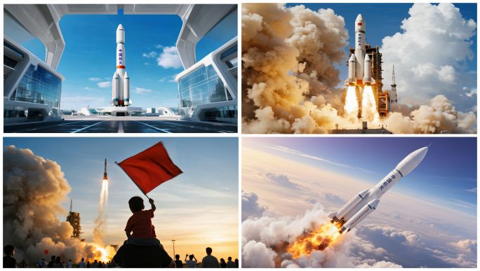 火箭发射中国航天航空太空探索宇宙空间站