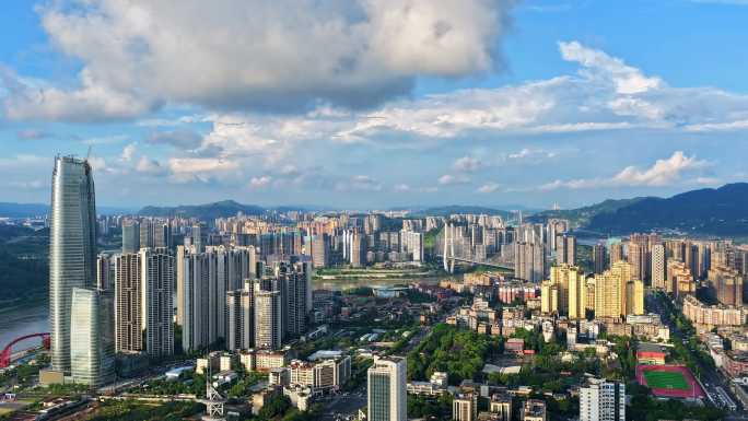 宜宾延时日落黄昏江水