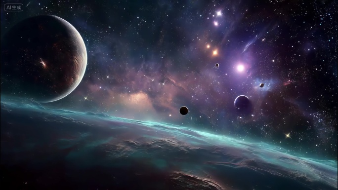 绚丽星云宇宙空间星球穿梭