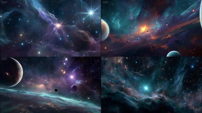 绚丽星云宇宙空间星球穿梭