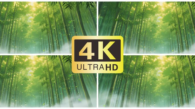 【4K宽屏竹林舞台背景】竹林梦幻光影唯美