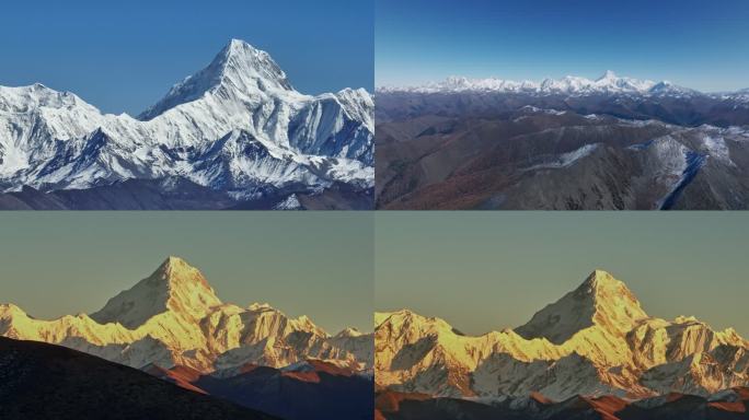 壮丽雪山甲根坝子梅垭口贡嘎雪山日出日落