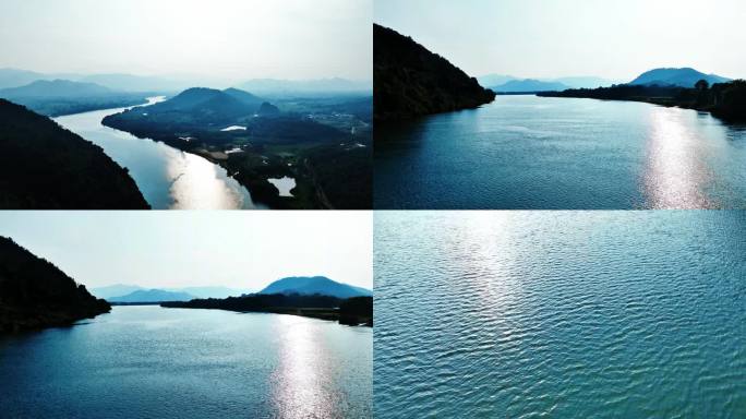 山区江河风光  水面  波光粼粼