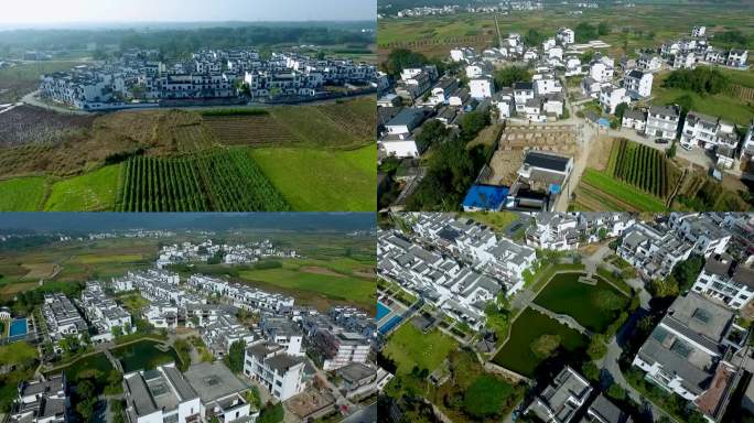 航拍安徽省黄山市徽州区西溪南镇西溪南上村