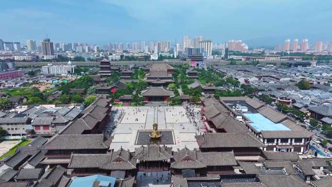 古都风貌与现代都市交融 大同古城及城市