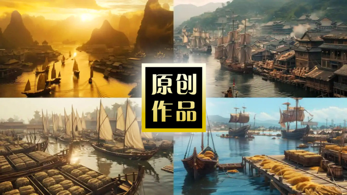 古代港口贸易繁荣景象