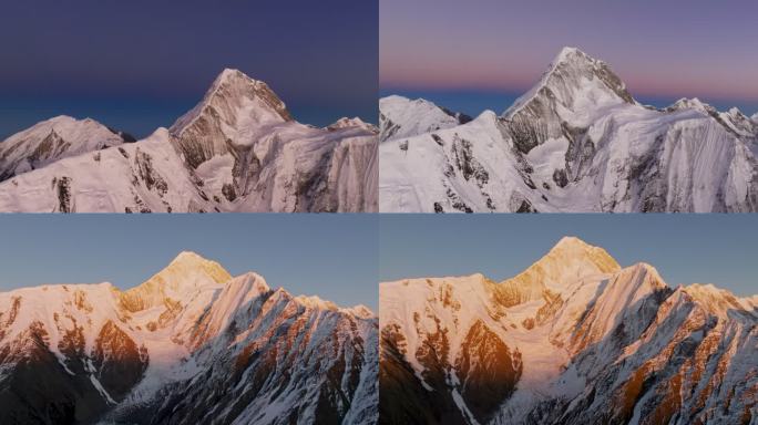壮丽山峰风光 那玛峰贡嘎雪山日出日落