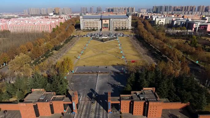 航拍河南郑州郑州大学河南工业大学