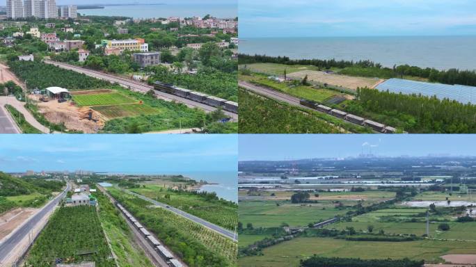 沿海铁路货运列车行驶