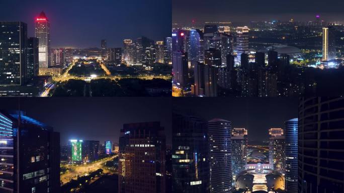 南通中央商务区城市璀璨夜景