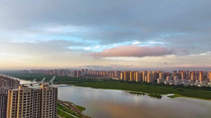 城市建筑群与自然风光 山西大同