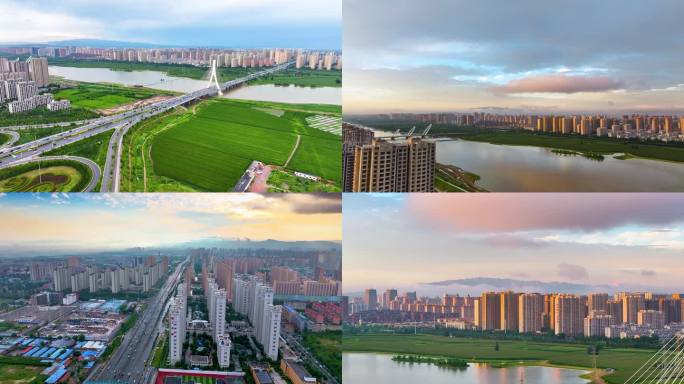 城市建筑群与自然风光 山西大同