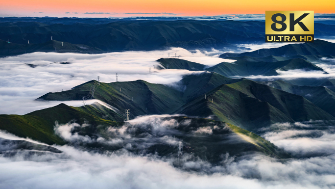 大山山脉群山云海山脊航拍