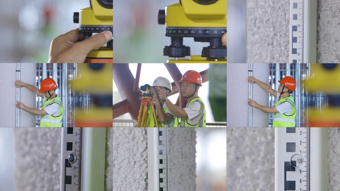 测绘仪建筑工人水平仪施工工地工程水准仪