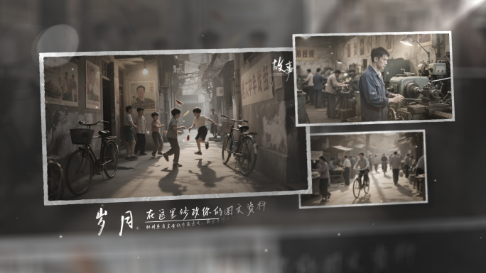 黑白质感怀旧图文回忆历史老照片展示