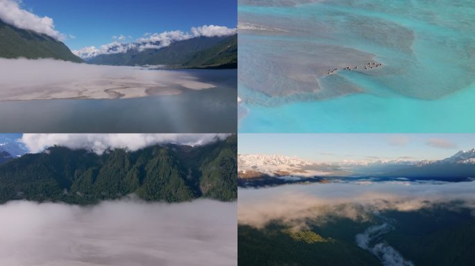 云雾缭绕山川河流帕隆藏布江易贡大峡谷