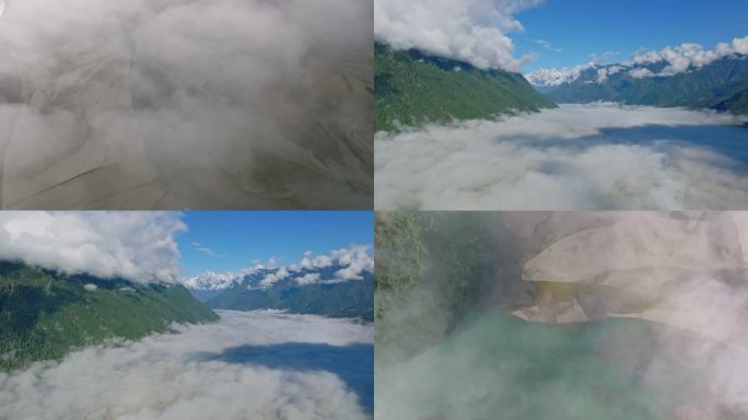 云雾缭绕山川河流帕隆藏布江易贡大峡谷