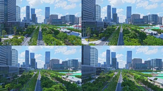 4k实时航拍上海徐汇西岸金融区