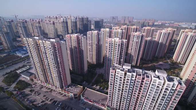 航拍安徽阜阳安置区合肥现代产业园福和家园