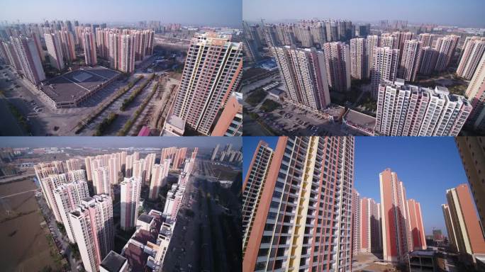 航拍安徽阜阳安置区合肥现代产业园福和家园