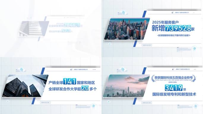 简洁企业数据画面文字动画报表展示