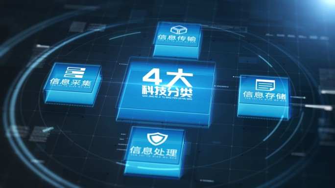 蓝色信息分类图表