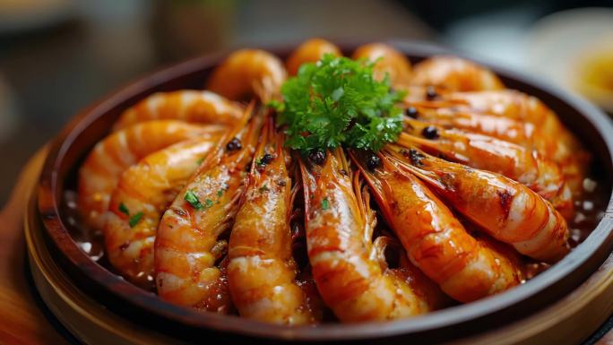 诱人鲜虾美食 美味虾 虾仁 餐厅 口味虾