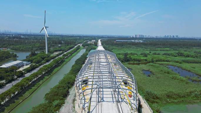 上海市域铁路南汇线建设中的东大公路站